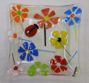 Fused Glass Flower Dish